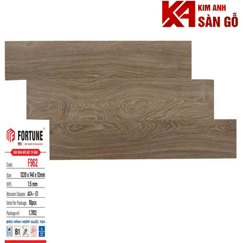 Sàn Gỗ Công Nghiệp 12MM FORTUNE-F962